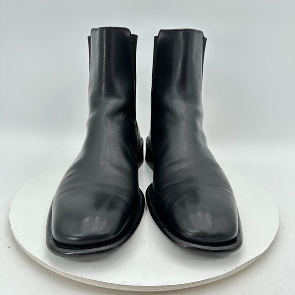 Gucci Men Size 8D Black Leather Side Elastic Pull On Square Toe Ankle Boot - Picture 2 of 12